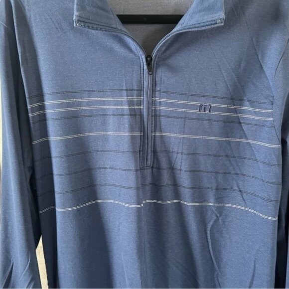 Travis Mathew Golf Blue Half Zip Pullover Athletic Sporty Zippered Pockets Sz Lg - Picture 4 of 16